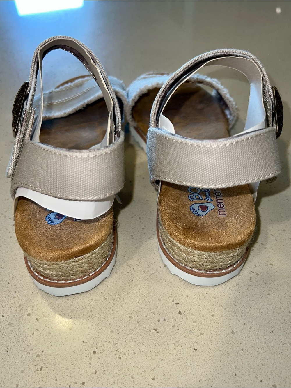 BOBS Sketchers Women's Size 9 Beige Canvas Strap Sandals NEW WITH TAGS - Picture 5 of 8